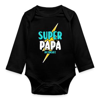 Dad Father's Day Dad - Organic Longsleeve Baby Bodysuit - black - Front