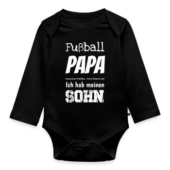 Football Dad I Got My Son I Gift - Organic Longsleeve Baby Bodysuit - black - Front