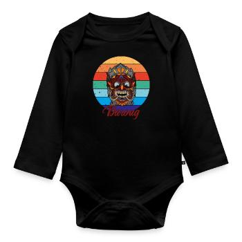Barong Balinesische Mythologie Indonesien - Baby Bio-Langarm-Body - Schwarz - Vorne