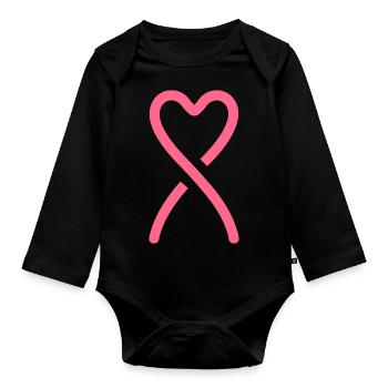 Breast Cancer Awareness - Organic Longsleeve Baby Bodysuit - black - Front