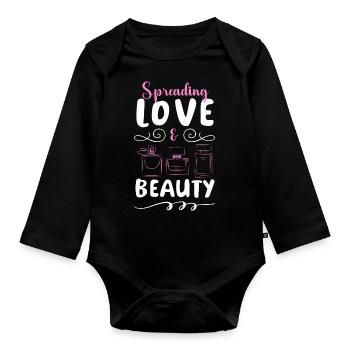 Parfum Riechen Duftspray Liebhaber - Baby Bio-Langarm-Body - Schwarz - Vorne