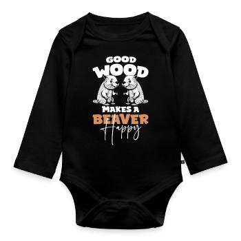 Rodent Tree Trunk Animal Welfare - Organic Longsleeve Baby Bodysuit - black - Front
