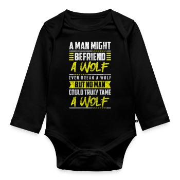 Wolves Strength - Organic Longsleeve Baby Bodysuit - black - Front