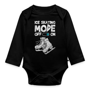 patineurs sur glace cool sportif - Body Bébé bio manches longues - noir - Devant