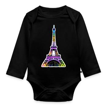 Eiffel tower #5 - Body Bébé bio manches longues - noir - Devant
