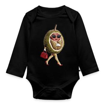 Frauen Durian - Baby Bio-Langarm-Body - Schwarz - Vorne