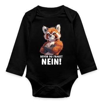 Red Panda Cat Bear Red Panda Before You Ask - Organic Longsleeve Baby Bodysuit - black - Front