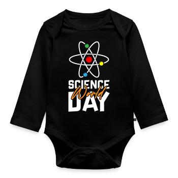 Science World Day - Baby Bio-Langarm-Body - Schwarz - Vorne