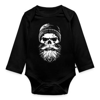 Bûcheron Crâne Bûcheron - Body Bébé bio manches longues - noir - Devant