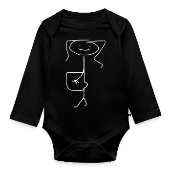 Maman enceinte - Body Bébé bio manches longues - noir - Devant