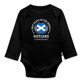 Scotland - Baby Bio-Langarm-Body - Schwarz - Vorne