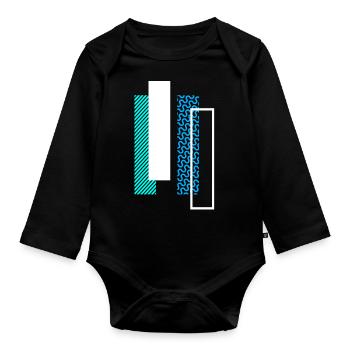 Buchstabe I i - Baby Bio-Langarm-Body - Schwarz - Vorne
