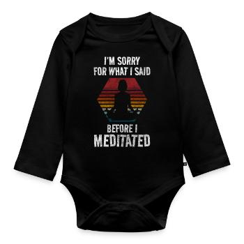 Meditation Awareness Om - Organic Longsleeve Baby Bodysuit - black - Front