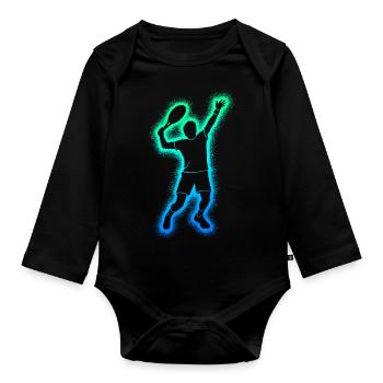 Joueurs de tennis Garçons Hommes Tennis Enfants - Body Bébé bio manches longues - noir - Devant