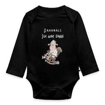 Daaamals - I Was Sheep I Funshirt Senior - Organic Longsleeve Baby Bodysuit - black - Front