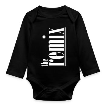 the remix with ORIGINAL father/son partnerlook typo - Organic Longsleeve Baby Bodysuit - black - Front