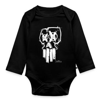 Jour du crâne - Body Bébé bio manches longues - noir - Devant