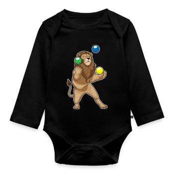 Jongleur de lion jongleur - Body Bébé bio manches longues - noir - Devant
