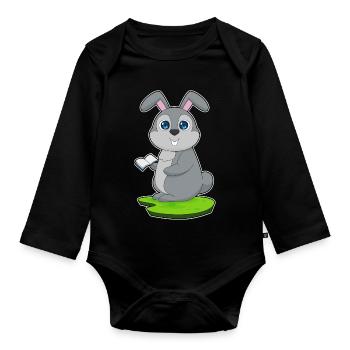 Livre de lapin - Body Bébé bio manches longues - noir - Devant