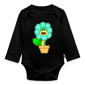 Schlange Blume - Baby Bio-Langarm-Body - Schwarz - Vorne