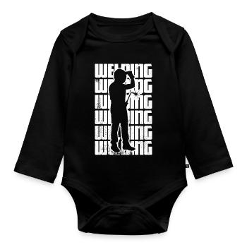 Fun welding - Organic Longsleeve Baby Bodysuit - black - Front