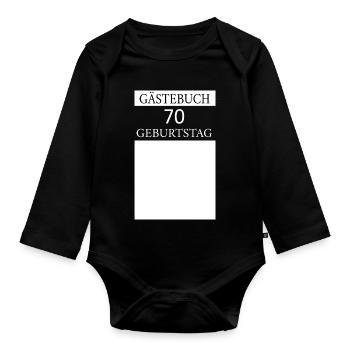 Livre d’or 70e anniversaire T-shirt Signature - Body Bébé bio manches longues - noir - Devant