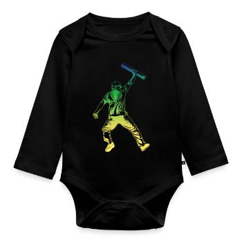 Architekt Retro Stil - Baby Bio-Langarm-Body - Schwarz - Vorne