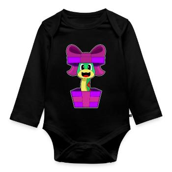 Forfait de Noël serpent - Body Bébé bio manches longues - noir - Devant