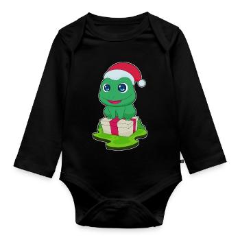 Forfait de Noël grenouille - Body Bébé bio manches longues - noir - Devant