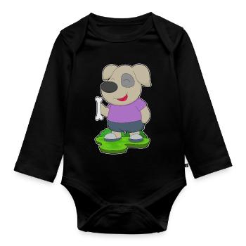 Os de chien - Body Bébé bio manches longues - noir - Devant