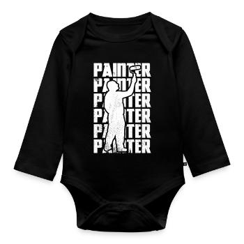 Master painter - Organic Longsleeve Baby Bodysuit - black - Front