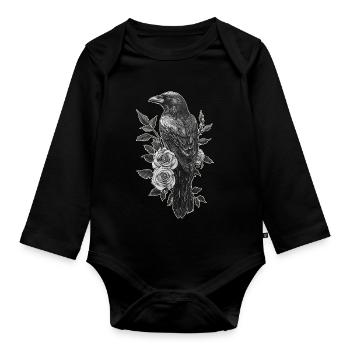 Corbeau - Body Bébé bio manches longues - noir - Devant