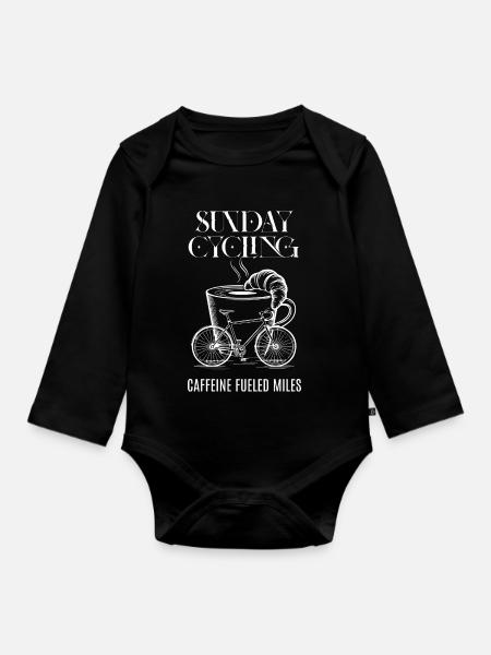 Caffeine-Fueled Miles - Organic Longsleeve Baby Bodysuit - black