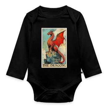 Dragon Dragon - Body Bébé bio manches longues - noir - Devant