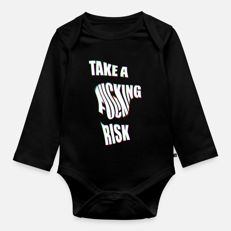 Take a Risk - Organic Longsleeve Baby Bodysuit - black