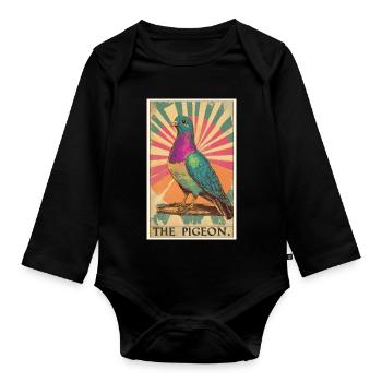 Tauben Taube - Baby Bio-Langarm-Body - Schwarz - Vorne