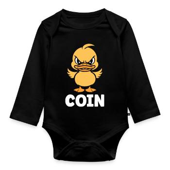 Caneton furieux Coin - Body Bébé bio manches longues - noir - Devant