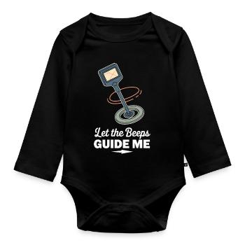 Introverted metal detector hobbyist - Organic Longsleeve Baby Bodysuit - black - Front