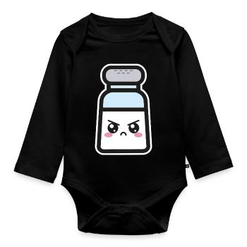 Salz - Baby Bio-Langarm-Body - Schwarz - Vorne