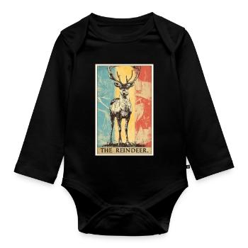 Reindeer Reindeer - Organic Longsleeve Baby Bodysuit - black - Front