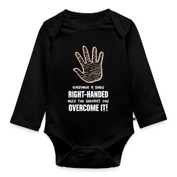 Left Handed Only The Smartest Overcome Design - Baby Bio-Langarm-Body - Schwarz - Vorne