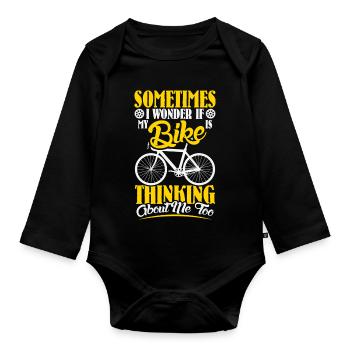VTT VTT Vélo de Parole Descendance VTT - Body Bébé bio manches longues - noir - Devant