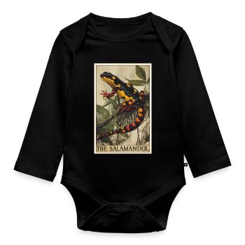Fire Salamander Salamander - Organic Longsleeve Baby Bodysuit - black - Front