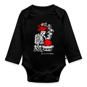 The Spirit of the Maker – skeleton Craft Design - Body Bébé bio manches longues - noir - Devant