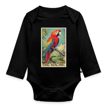 Macaw's Era - Organic Longsleeve Baby Bodysuit - black - Front