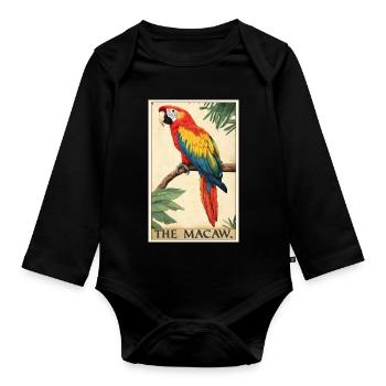 Macaw's Era - Organic Longsleeve Baby Bodysuit - black - Front
