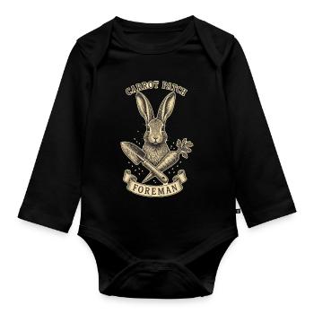 CARROT PATCH FOREMAN - Organic Longsleeve Baby Bodysuit - black - Front