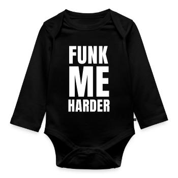Funk me Harder - Baby Bio-Langarm-Body - Schwarz - Vorne