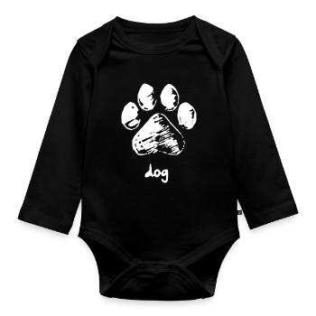 Patte de chien - Chien - Body Bébé bio manches longues - noir - Devant
