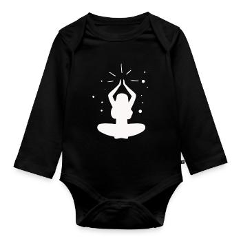 Yoga - Relax Quality of life - Organic Longsleeve Baby Bodysuit - black - Front